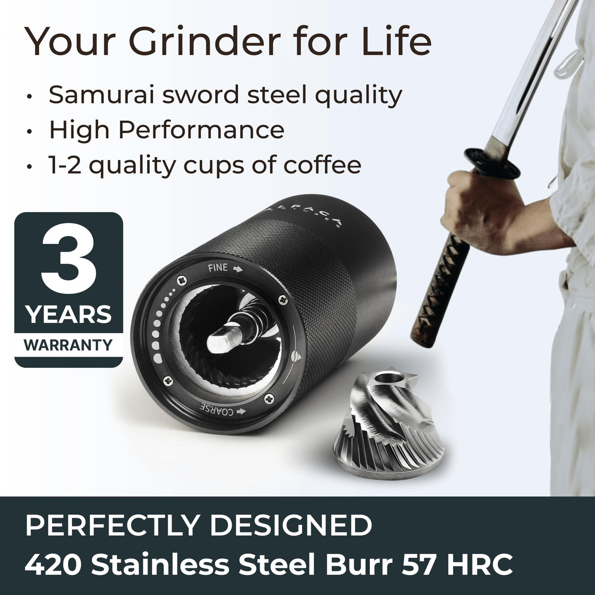 Manual Adjustable Conical Burr Coffee Grinder F77961