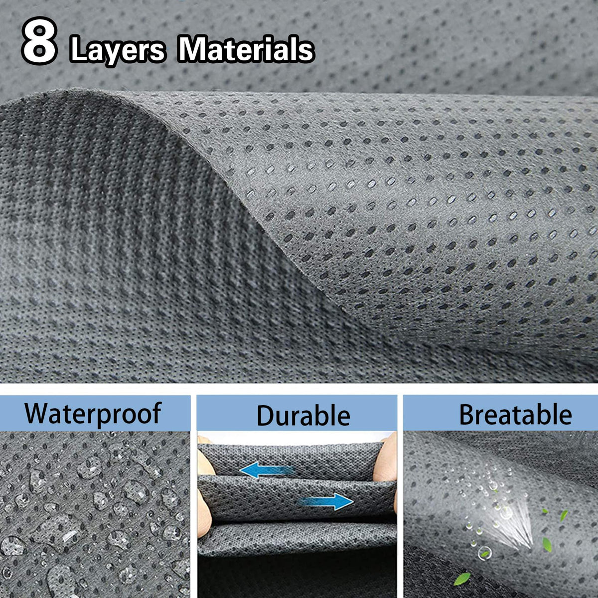 24-27FT 8 Layers Windproof RV Cover with Tire Cover A817864