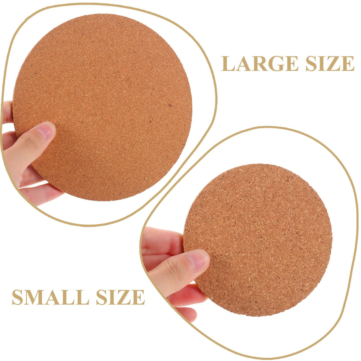 4pcs Round Cork Coasters with ABS Base V841