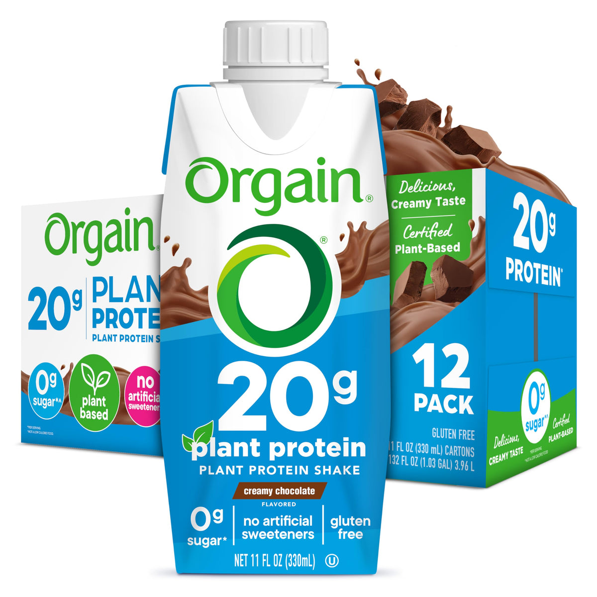 Chocolate 20g Vegan Protein Shake 11 oz 12pk R44138