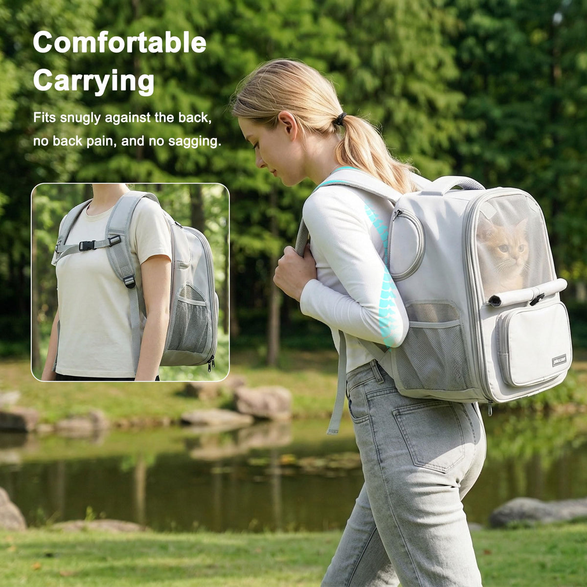 Expandable Breathable Mesh Cat Backpack Carrier M593908