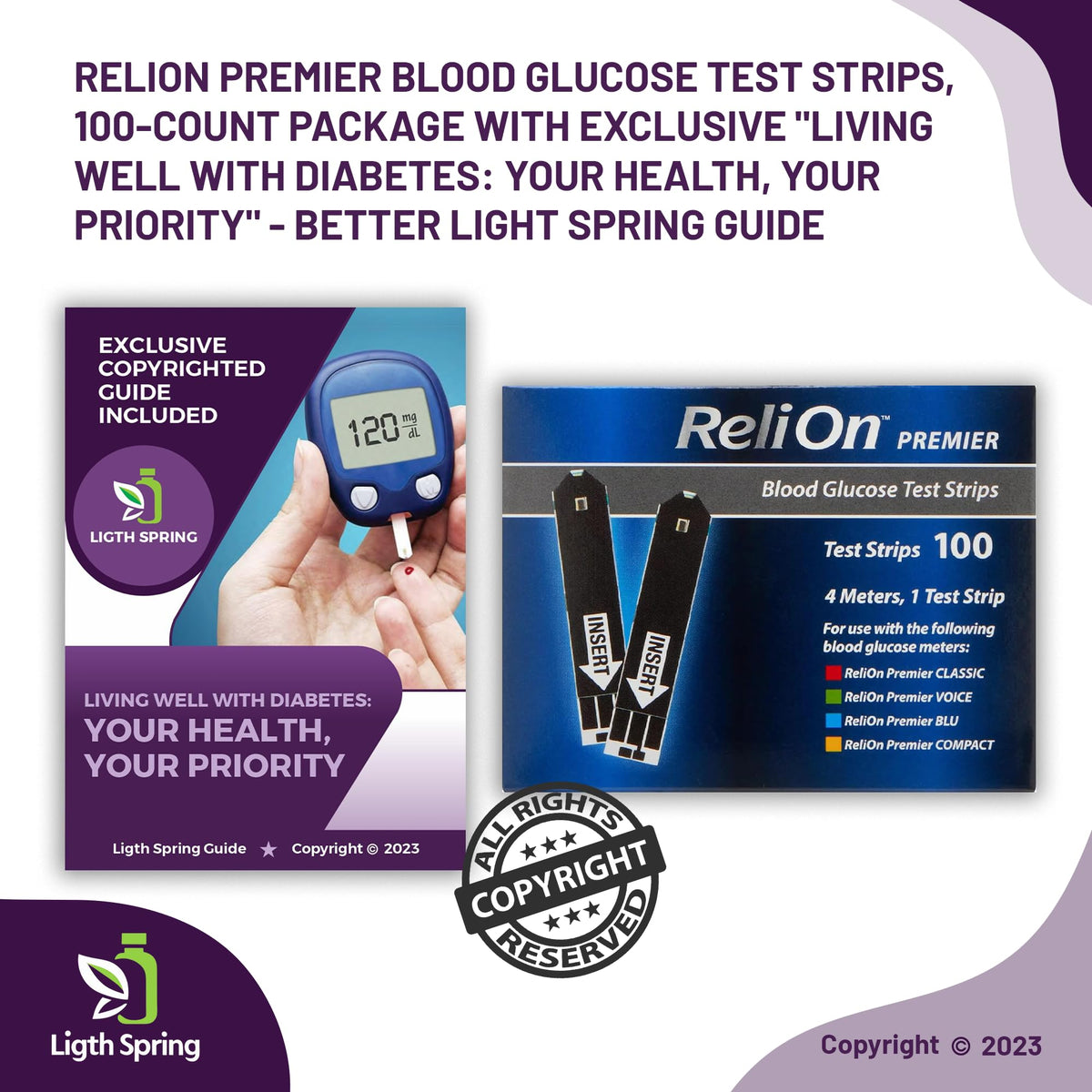 Blood Glucose Test Strips 100Ct 2 Pack L572640