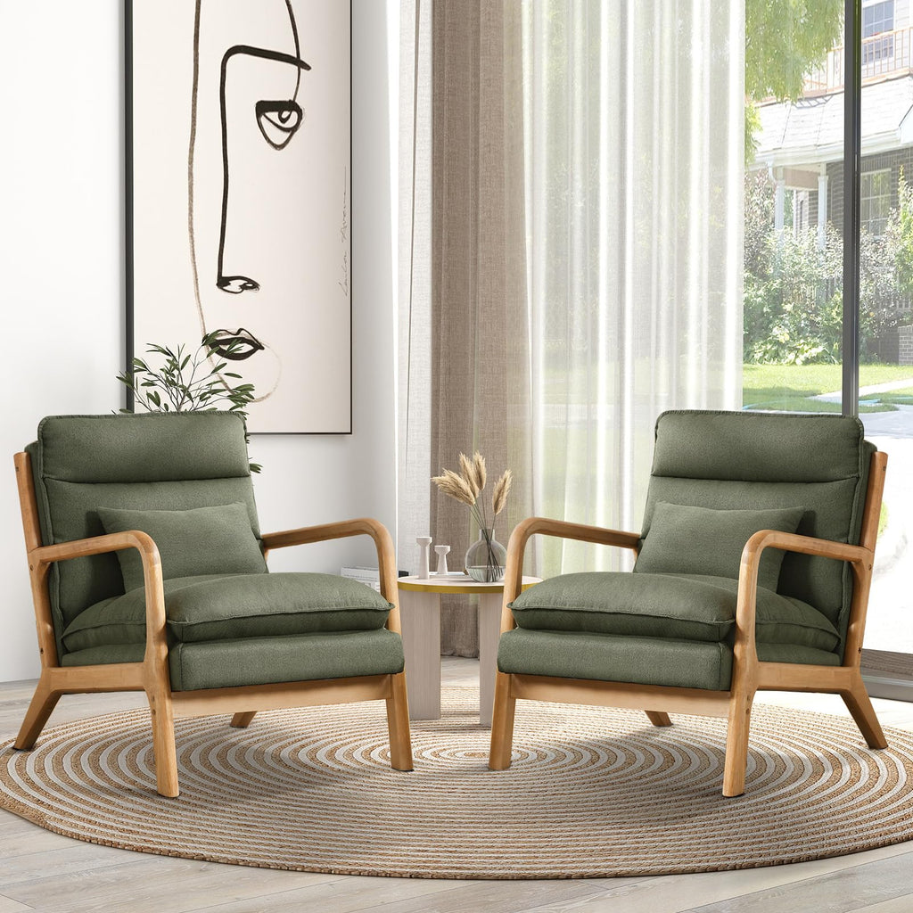 Mid Century Modern Upholstered Accent Chair Set of 2 G818165