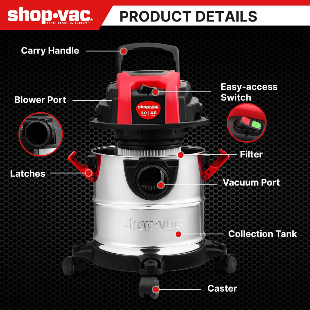 3 Gallon Wet/Dry Vacuum with Blower Y5495