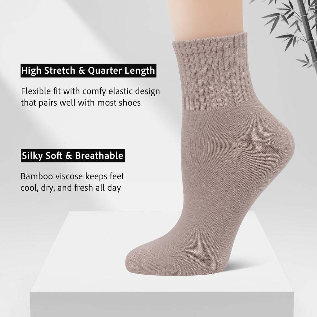 Viscose Bamboo Mini Crew Socks 5 Pairs T476