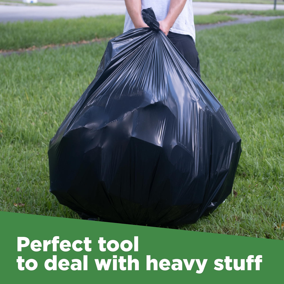 95 Gallon Heavy Duty Contractor Trash Bags, 25 Ct, Black, 1.2 Mil F7163