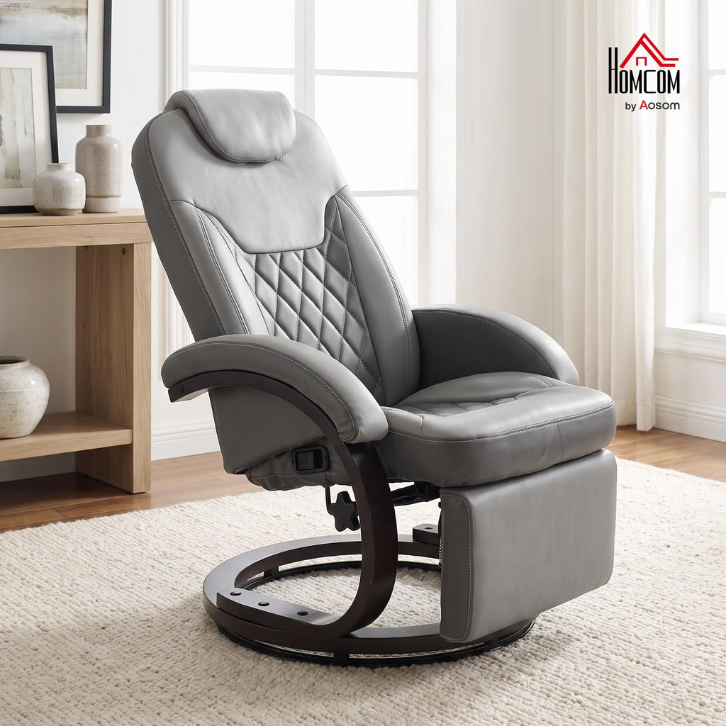 Gray Manual Recliner Chair with Footrest C164512