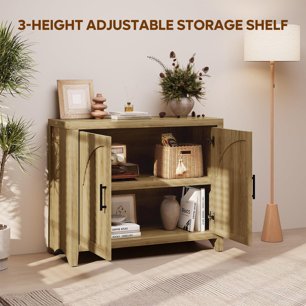 37" Fluted Sideboard Buffet Cabinet with Storage D5061