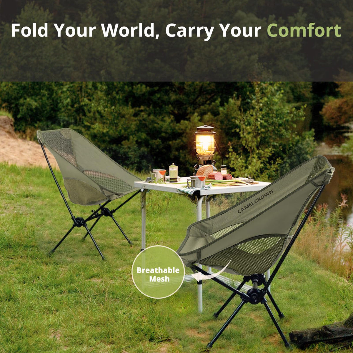 Portable Lightweight Compact Folding Mesh Camping Chair 2 Pack S7521