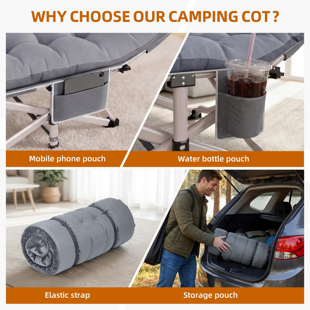 Folding Camping Cot with Carry Bag Y18219
