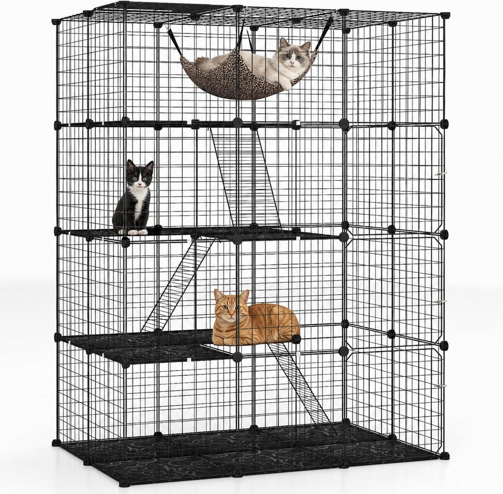 Large 4-Tier Metal Wire Cat Cage W752