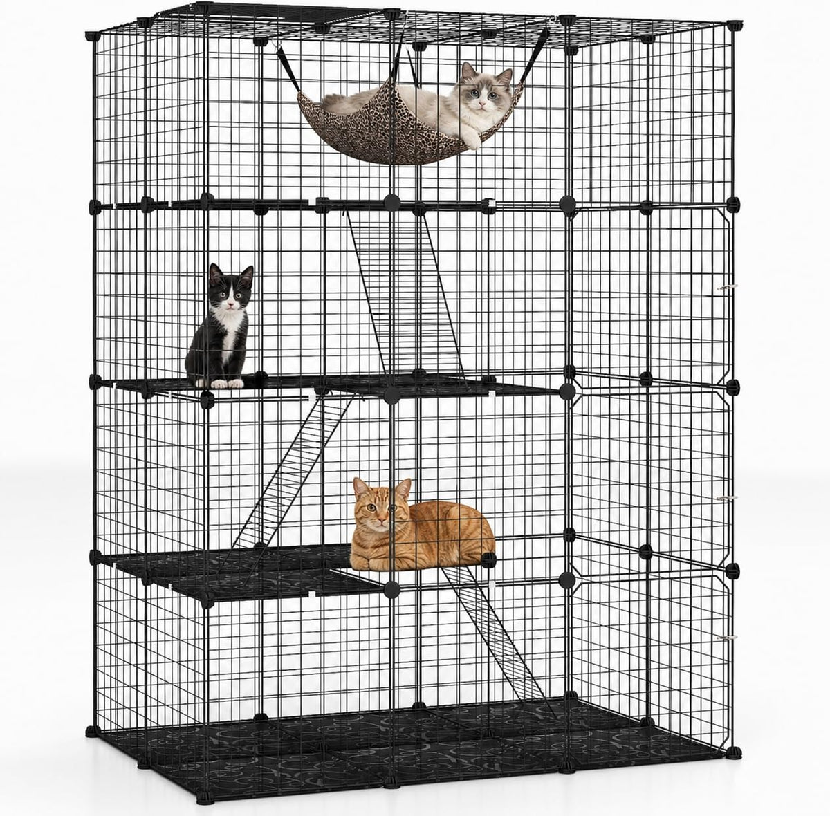 Large 4-Tier Metal Wire Cat Cage W752