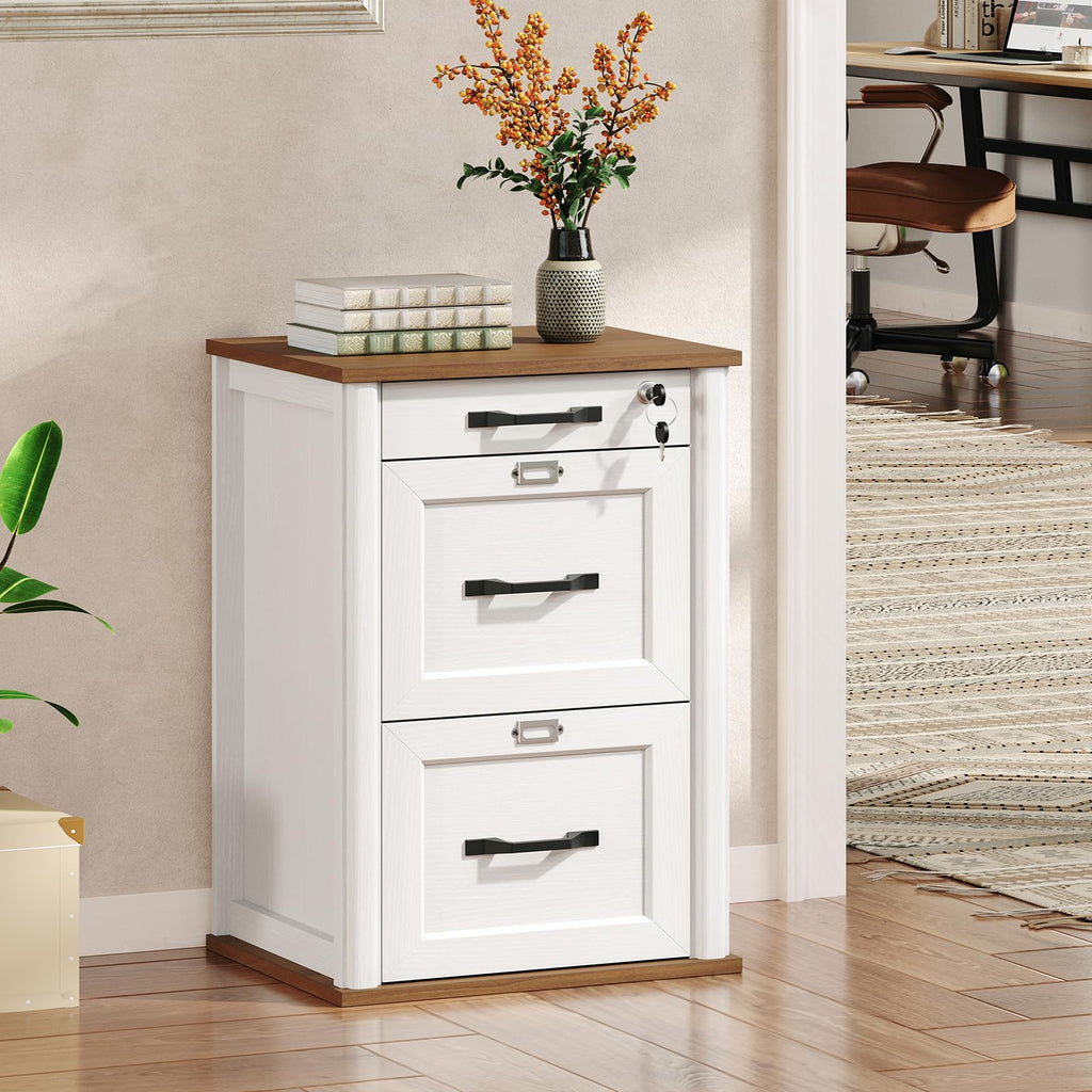 3 Drawer File Cabinet with Lock Set of 2 S611