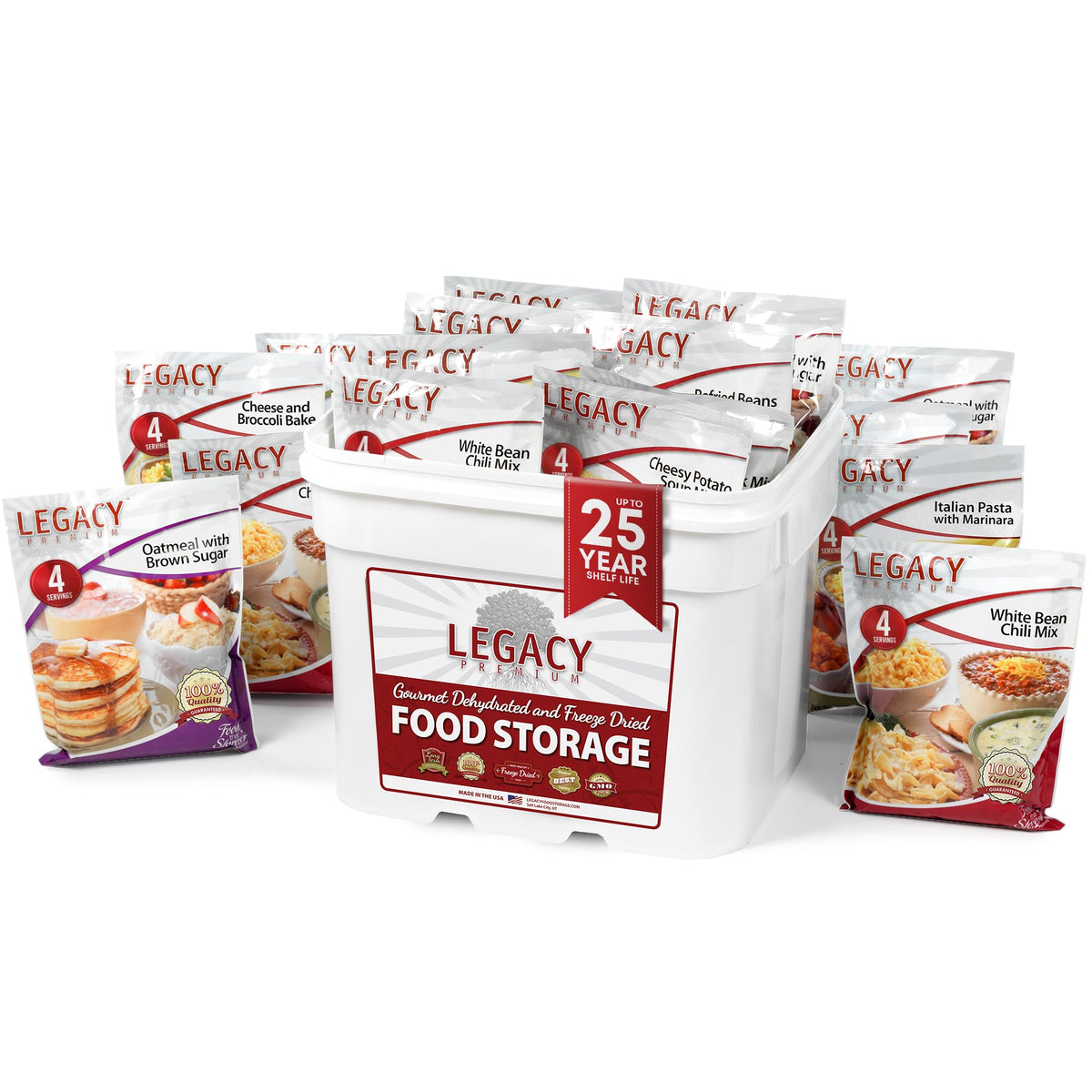 120 Serving Freeze Dried Emergency Food Supply Bucket W337049
