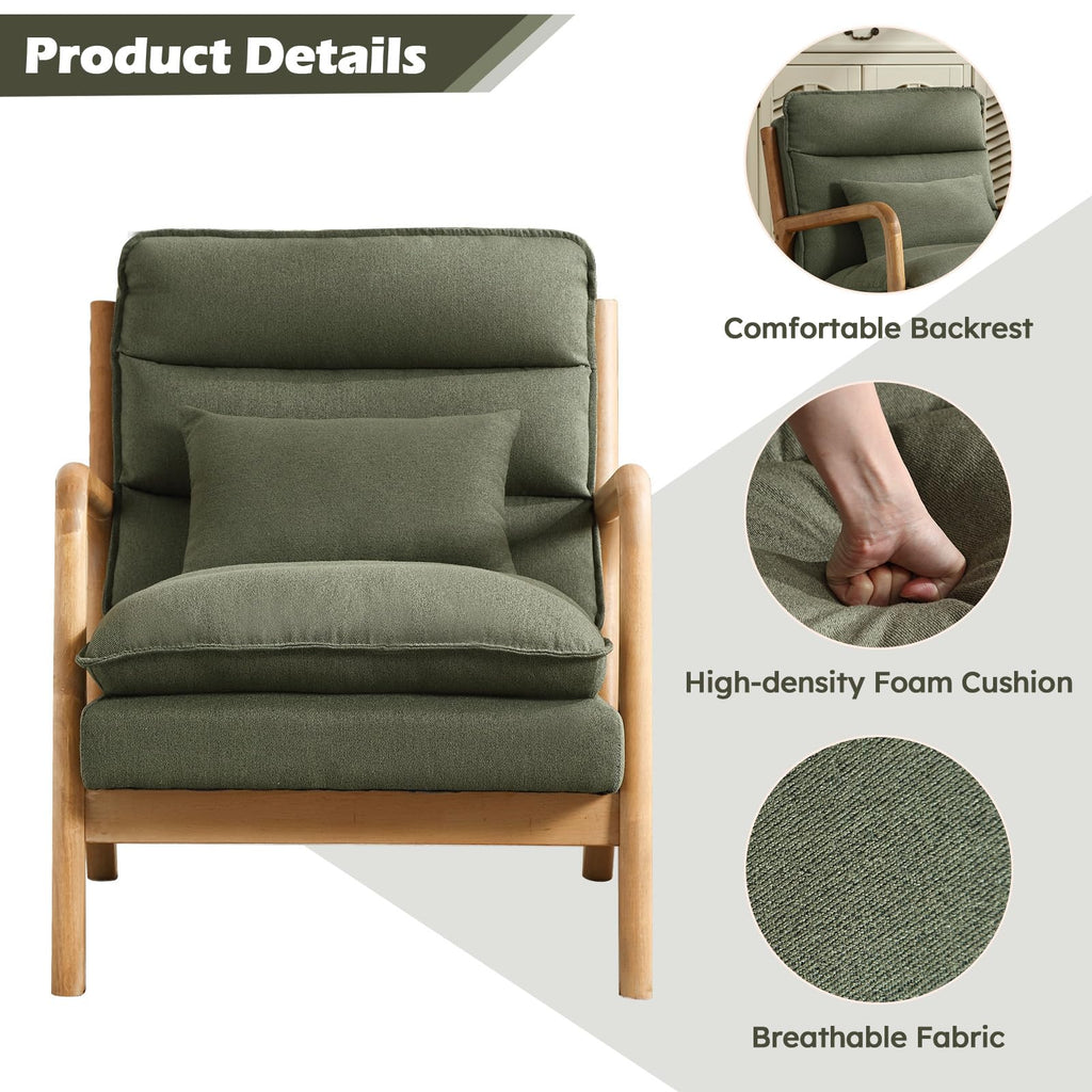 Mid Century Modern Upholstered Accent Chair Set of 2 G818165