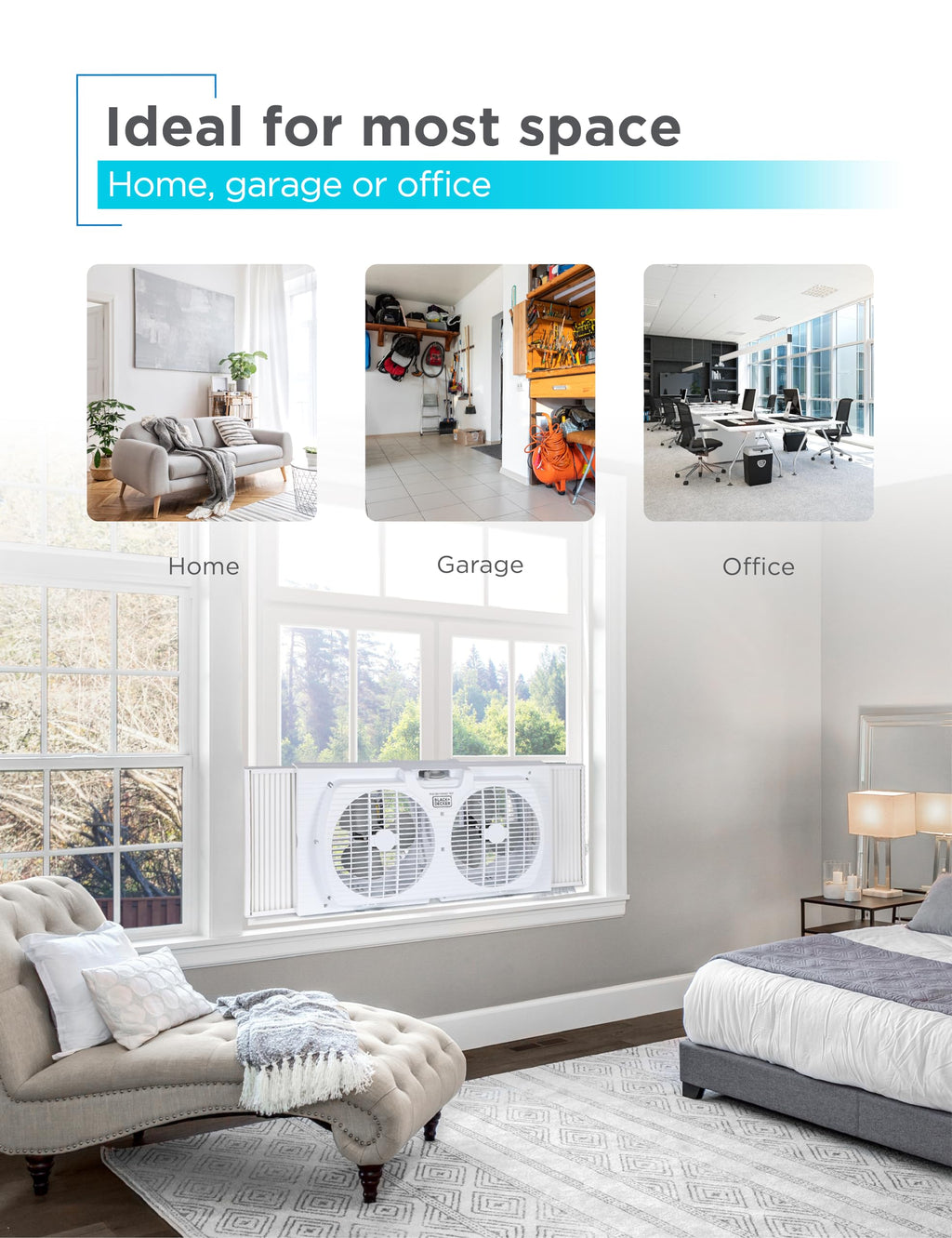 9" Dual Window Fan with 2 Speed Settings Z478372