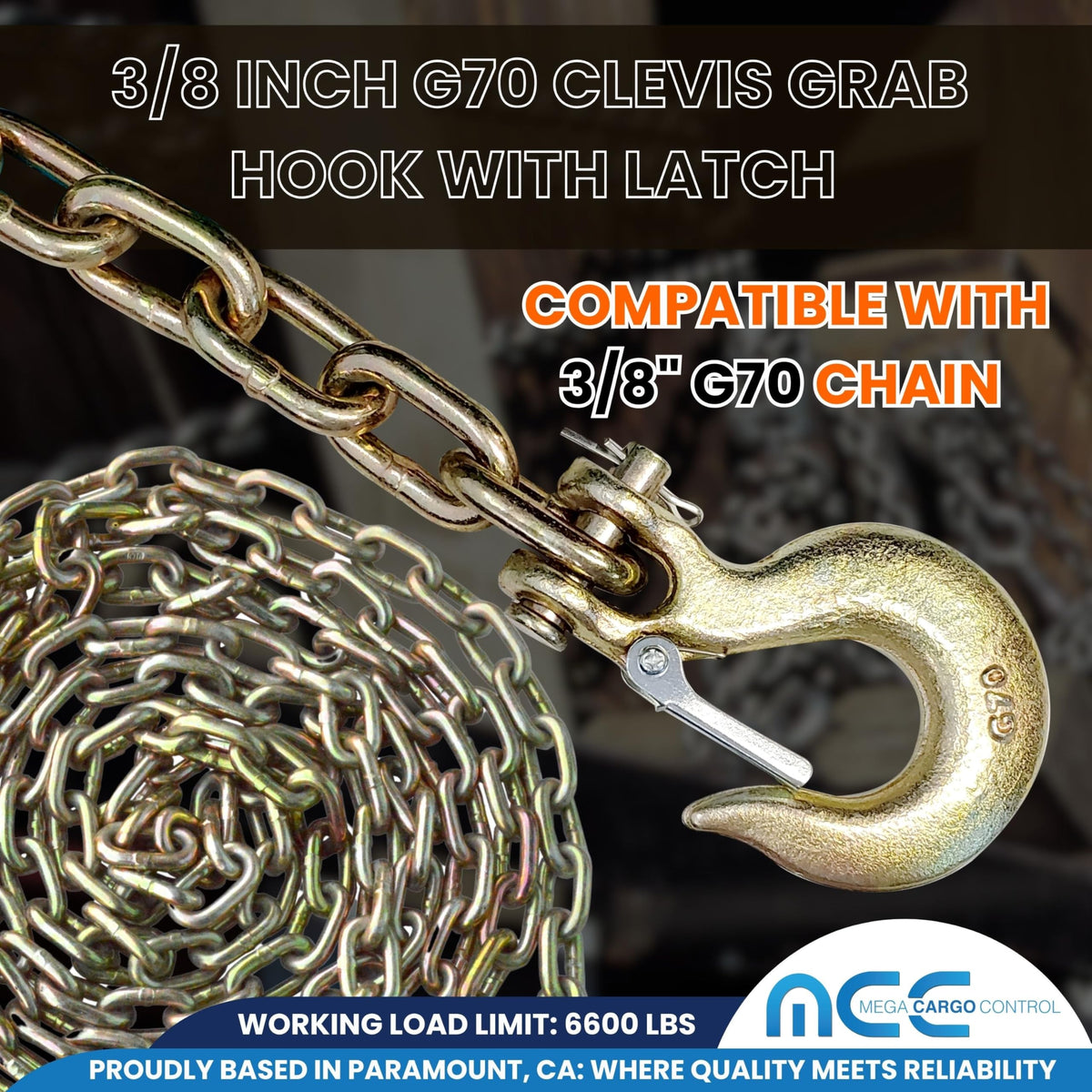 G70 Forged Slip Hooks 3/8" Clevis 6,600 Lbs WLL T492
