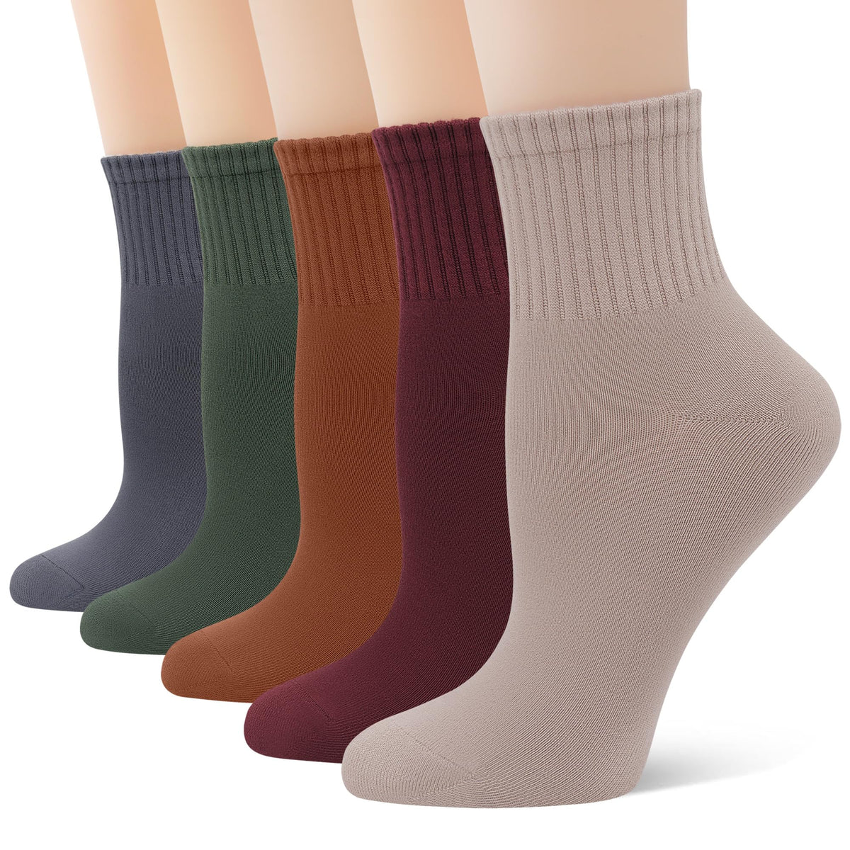 Viscose Bamboo Mini Crew Socks 5 Pairs T476