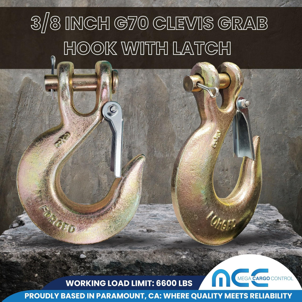 G70 Forged Slip Hooks 3/8" Clevis 6,600 Lbs WLL T492