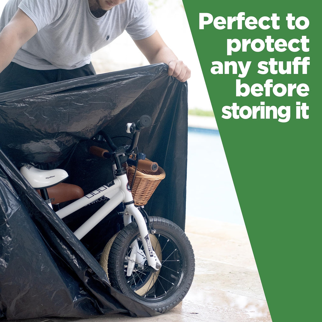 95 Gallon Heavy Duty Contractor Trash Bags, 25 Ct, Black, 1.2 Mil F7163